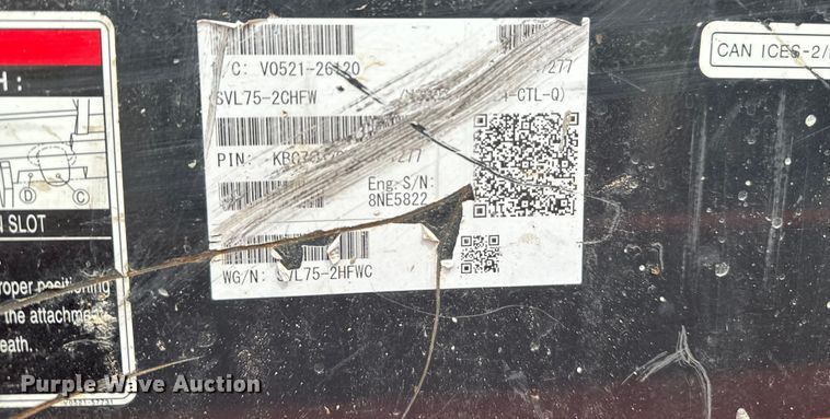 image for item DS2957 2019 Kubota SVL75-2 tracked skid steer loader