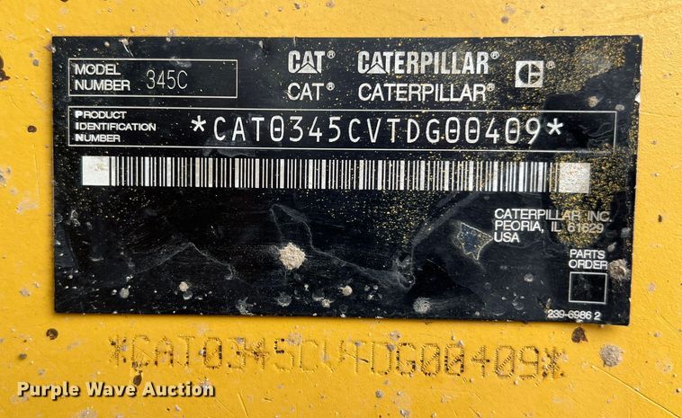 image for item DS2960 2008 Caterpillar 345C excavator