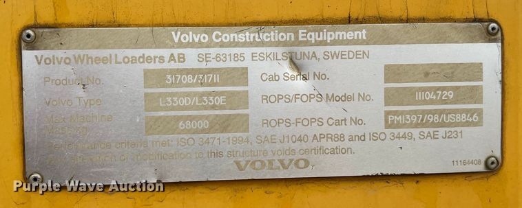 image for item DS3069 2004 Volvo  L330E wheel loader