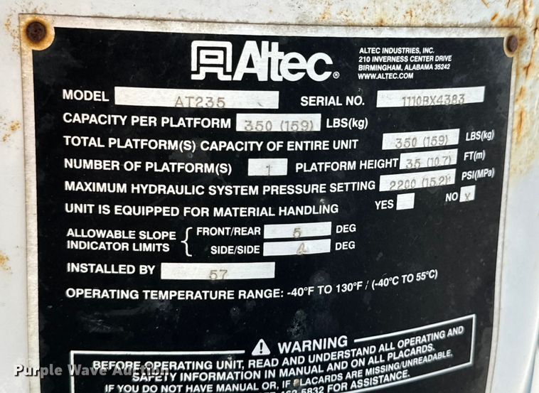 image for item DX0478 2011 Ford F450 Super Duty bucket truck