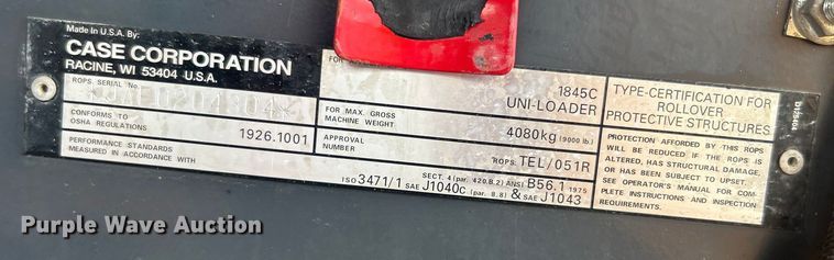 image for item EG1539 1996 Case 1845C skid steer loader