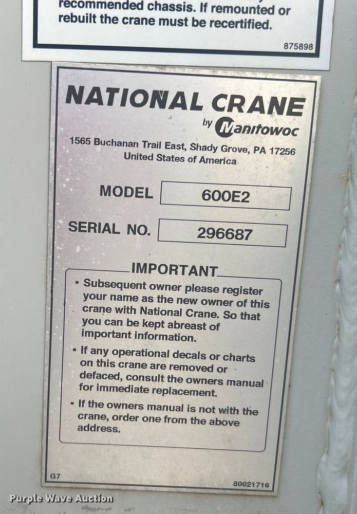 image for item EG1545 2012 Freightliner Business Class M2 crane truck