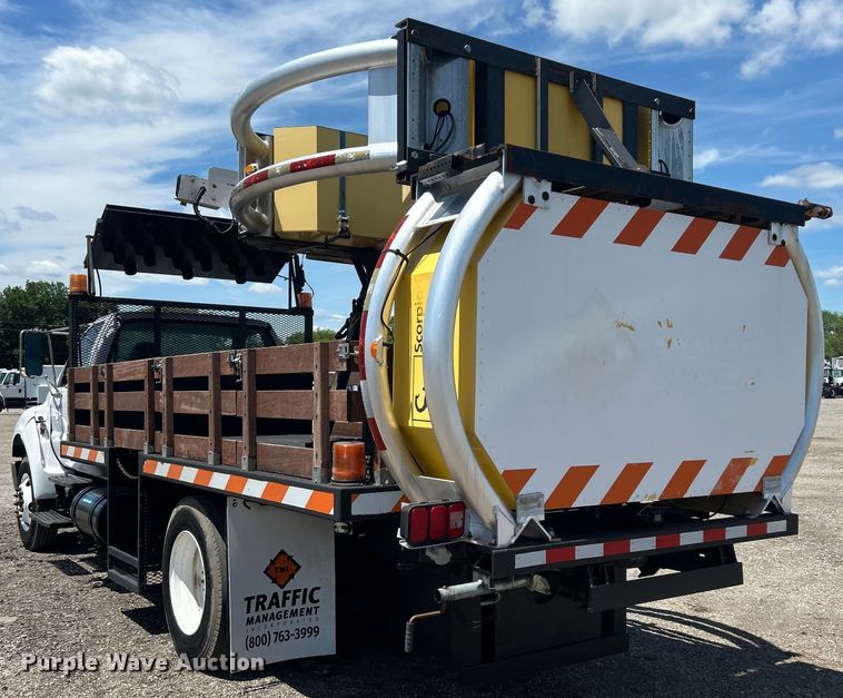 image for item EG1570 2007 Ford F650 Super Duty flatbed truck with crash attenuator