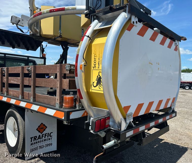 image for item EG1570 2007 Ford F650 Super Duty flatbed truck with crash attenuator