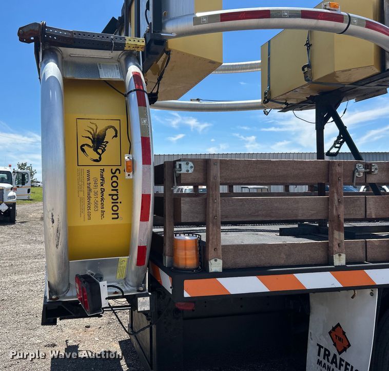 image for item EG1570 2007 Ford F650 Super Duty flatbed truck with crash attenuator