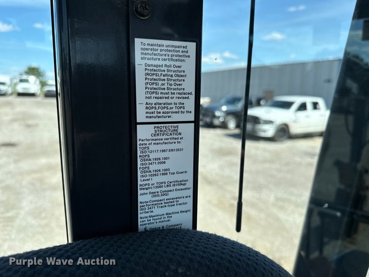 image for item EG1575 2014 John Deere  50G mini excavator