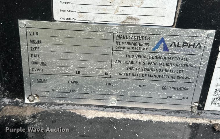 image for item EH5395 2024 Alpha HD A120HDG-SF2 lowboy equipment trailer