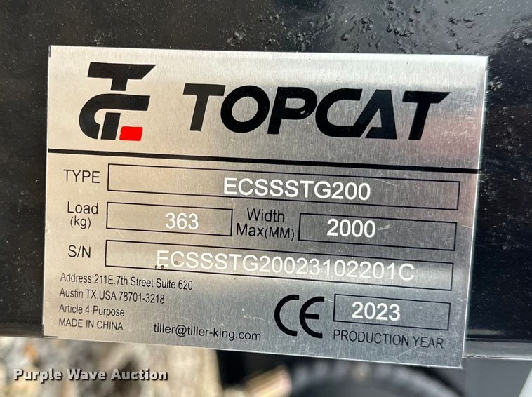 image for item EH6741 2023 TopCat ECSSSTG200 skid steer stump grinder