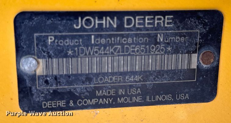 image for item EH6750 2013 John Deere 544K wheel loader