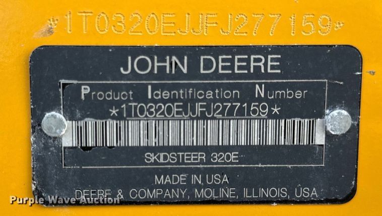 image for item EH6760 2015 John Deere 320E skid steer loader