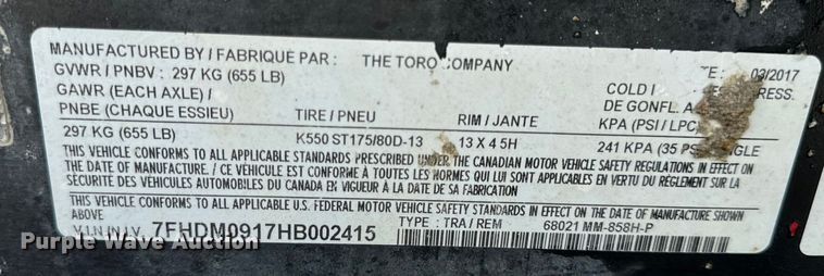 image for item EH6777 2017 Toro 68021 MM-858H-P mortar mixer