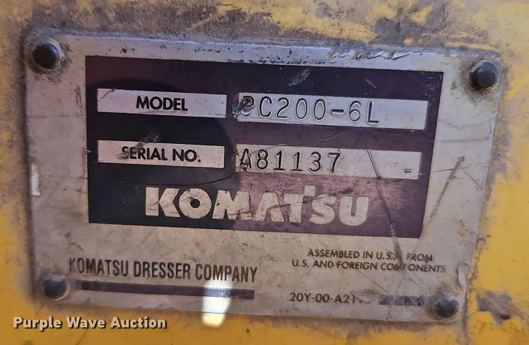 image for item EI3831 1996 Komatsu PC200-6L excavator