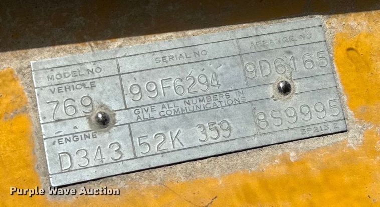 image for item EJ2791 1977 Caterpillar 769B haul truck