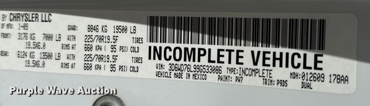 image for item EJ2792 2009 Dodge Ram 5500HD bucket truck