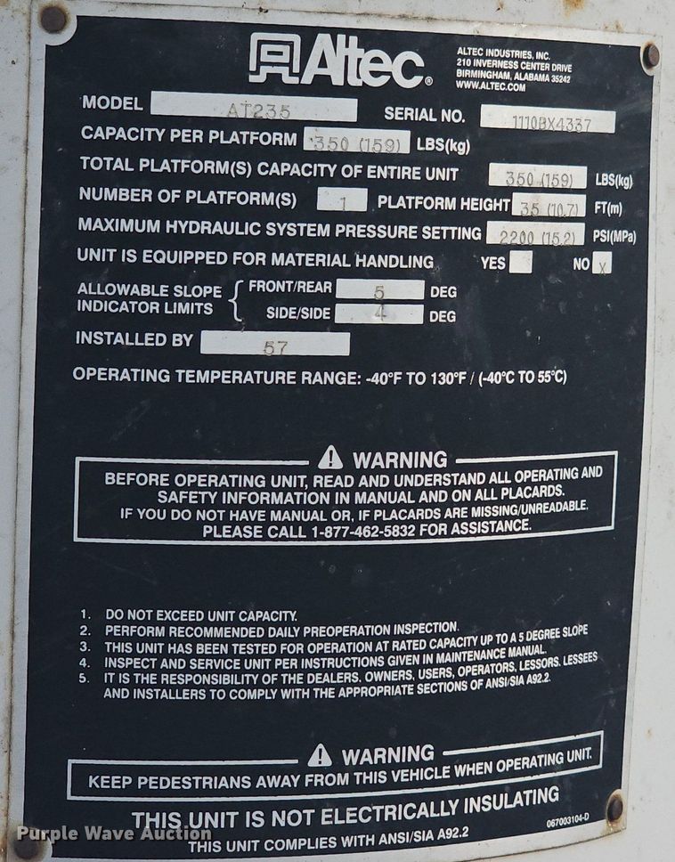 image for item EJ5371 2011 Ford F450 Super Duty bucket truck