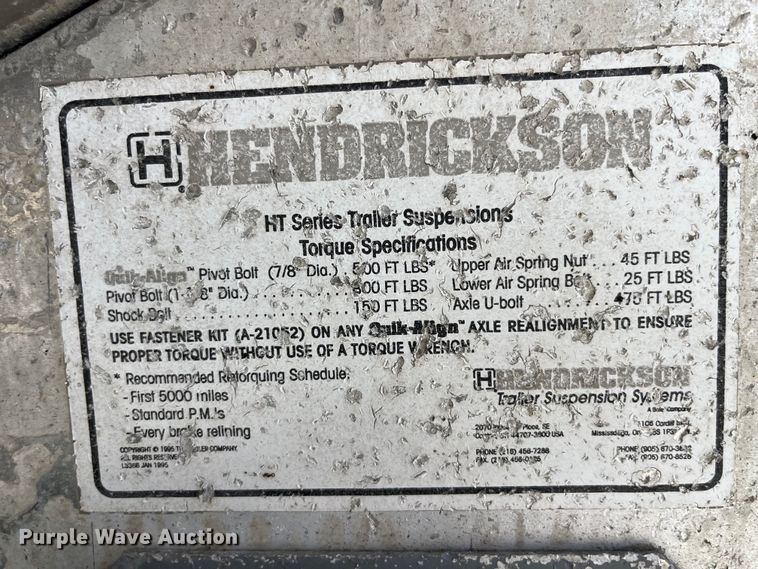 image for item LD9525 1996 Alumatech end dump trailer