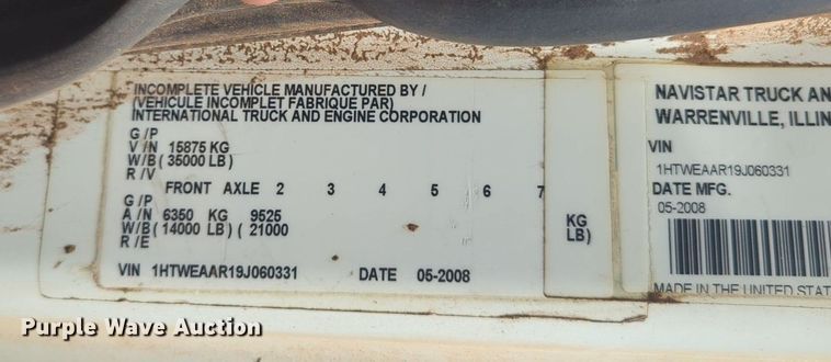 image for item NG9756 2009 International Workstar 7400 digger derrick truck