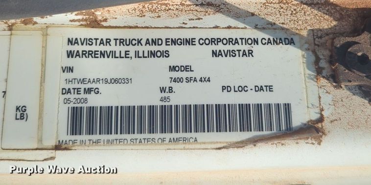 image for item NG9756 2009 International Workstar 7400 digger derrick truck