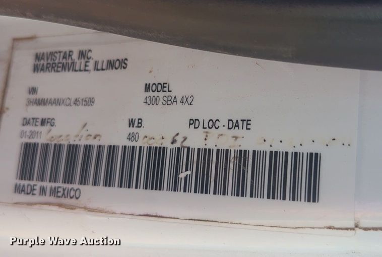 image for item NG9760 2012 International DuraStar 4300 bucket truck