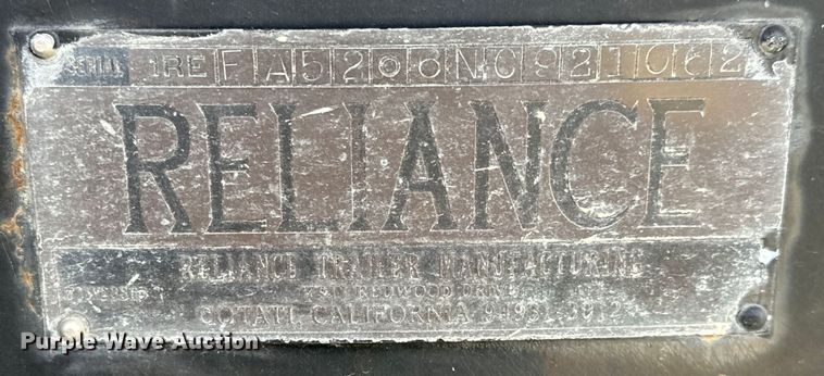 image for item NL9801 1992 Reliance  transfer trailer