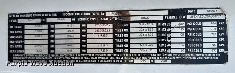 image for item NL9802 2005 Sterling  L9500 ready mix truck