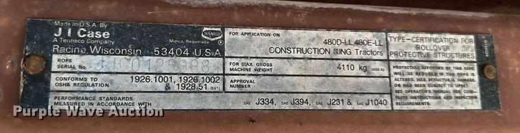 image for item NR9874 1990 Case 480F landscape tractor