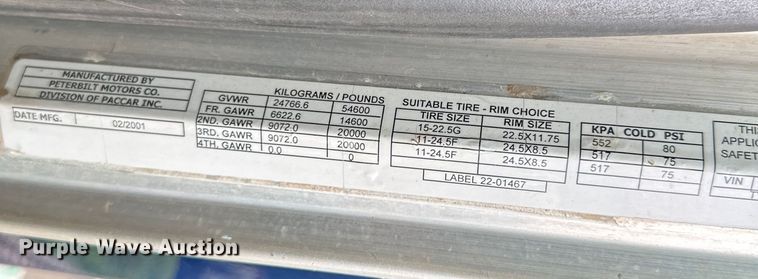 image for item NT9224 2001 Peterbilt  379 dump truck