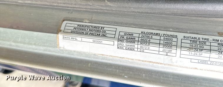 image for item NT9224 2001 Peterbilt  379 dump truck