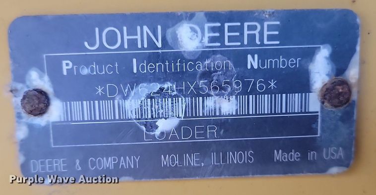 image for item NZ9835 1998 John Deere  624H wheel loader