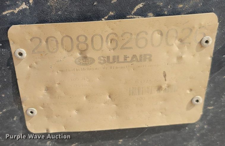 image for item NZ9867 Sullair 185JD air compressor