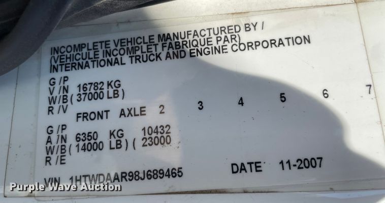 image for item OG9913 2008 International  7400  sewer jetter truck