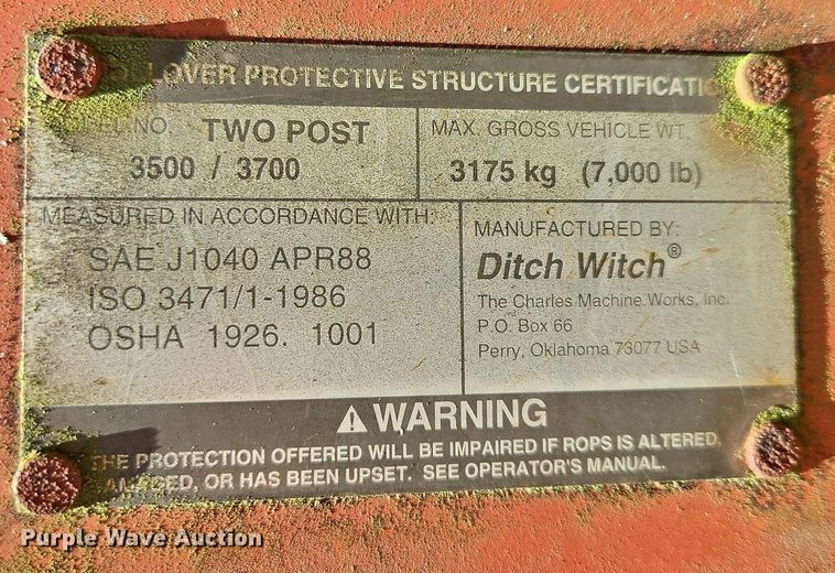 image for item OK9882 2000 Ditch Witch 3700DD trencher