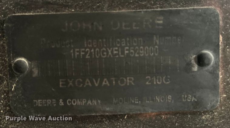 image for item DO6466 2020 John Deere 210G excavator