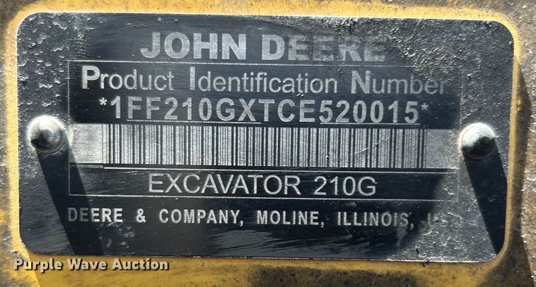 image for item DO6467 2012 John Deere 210G LC excavator