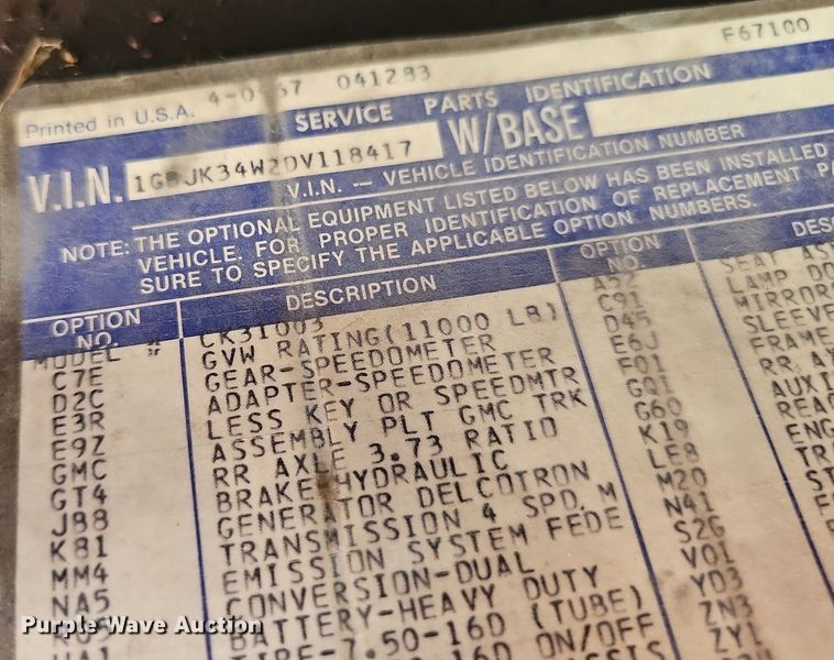 image for item DP0885 1983 Chevrolet Custom Deluxe K30 brush fire truck