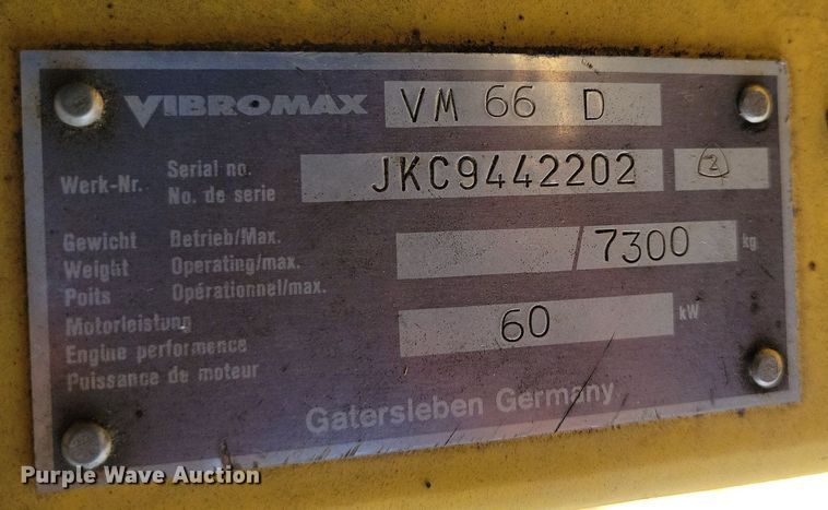 image for item DP1464 Vibromax VM66D single drum vibratory roller