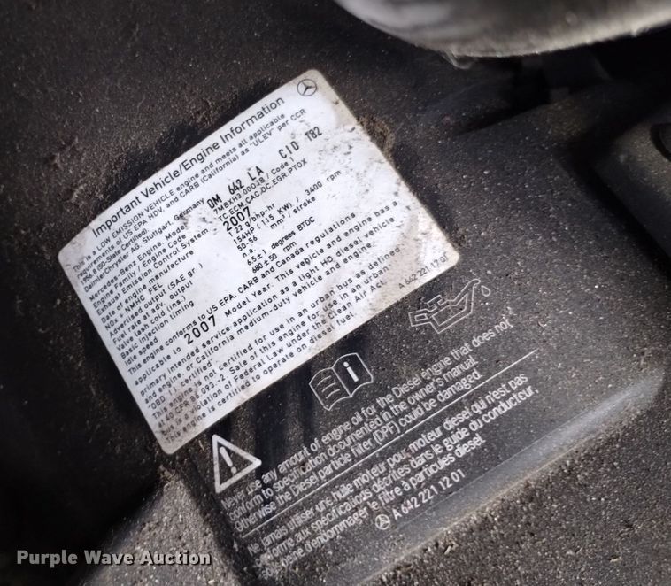 image for item DQ6099 2007 Dodge Sprinter 3500 prisoner transport van