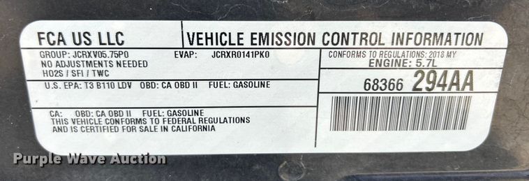 image for item DS0841 2018 Dodge Charger Police 