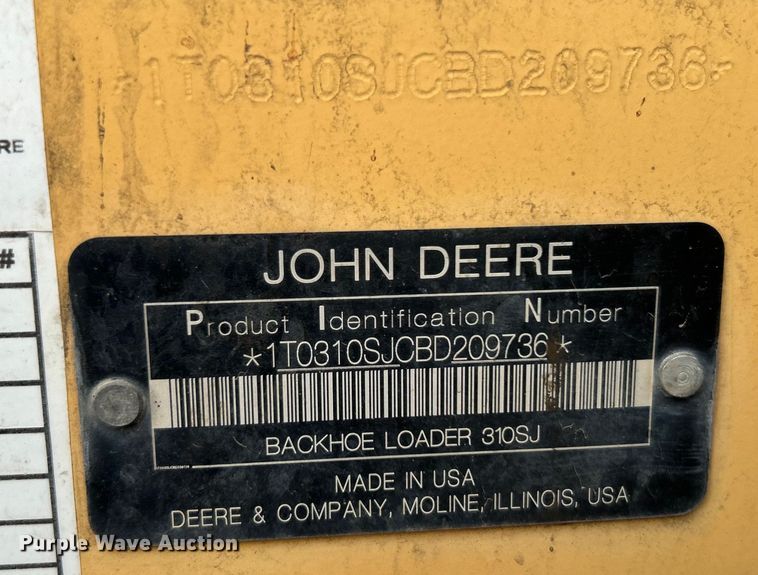 image for item EG0287 2011 John Deere 310SJ backhoe