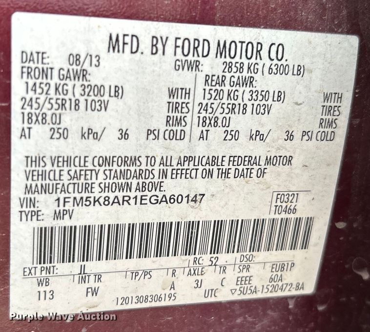 image for item EG0345 2014 Ford Explorer Police Interceptor SUV