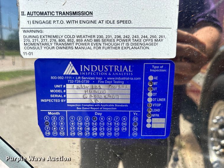 image for item EG0389 2000 Pierce Telesquirt 65 Aerial Ladder ladder fire truck