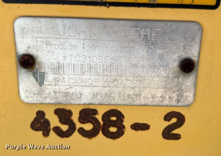 image for item EG0391 1998 John Deere 310SE backhoe