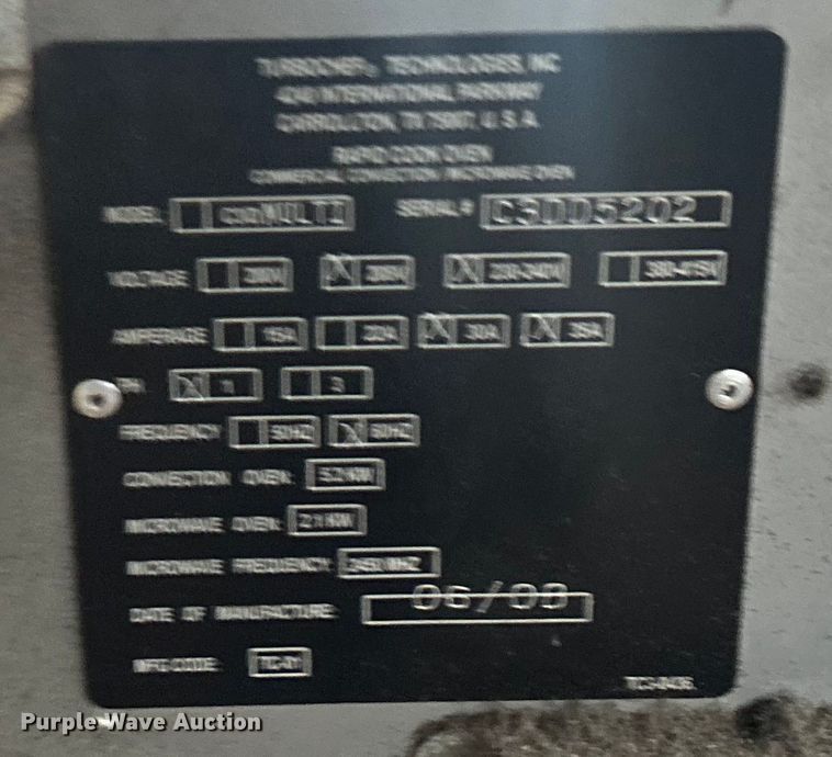 image for item EG0424 Turbo Chef C3/D convection oven