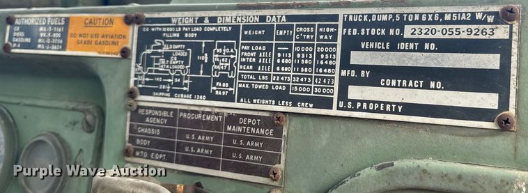 image for item EH6787 M51A2 dump truck