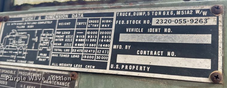 image for item EH6787 M51A2 dump truck