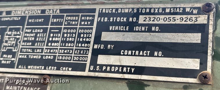 image for item EH6787 M51A2 dump truck