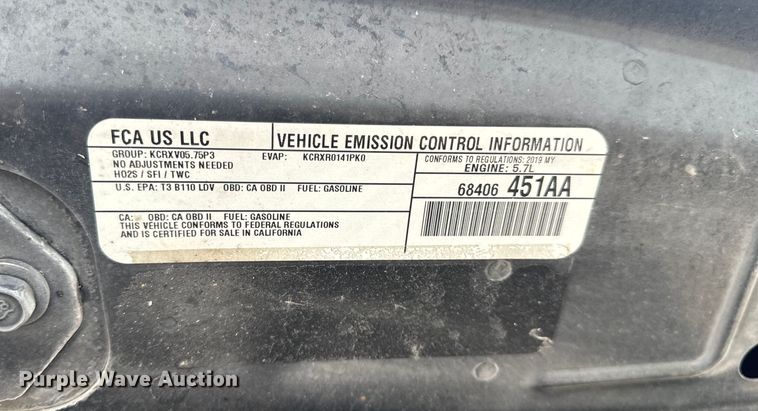 image for item EH6792 2019 Dodge  Charger Police 