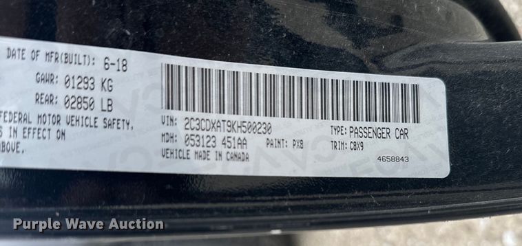 image for item EH6792 2019 Dodge  Charger Police 