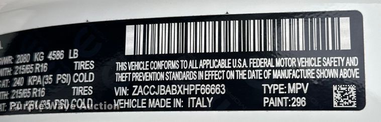 image for item EH6797 2017 Jeep Renegade Sport SUV