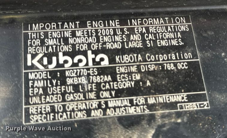 image for item EH6798 Kubota ZG327P ZTR lawn mower